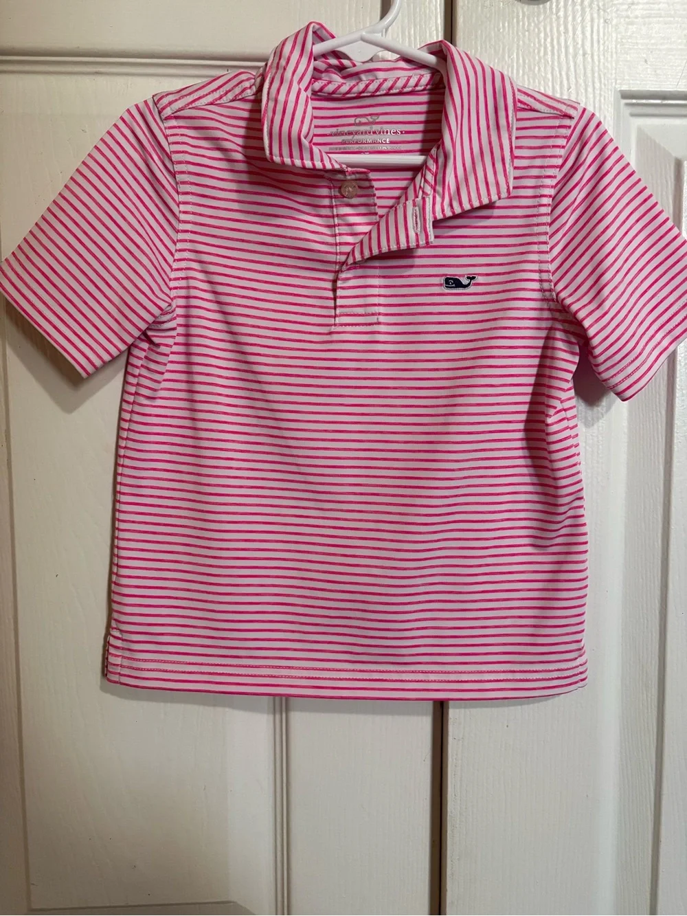 Vineyard Vines Pink & White Striped Polo